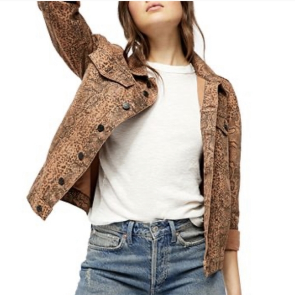 NWT Free People Snake Trucker Jacket - Picture 5 of 6